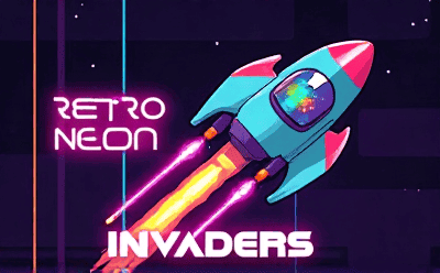 Retro Neon Invaders